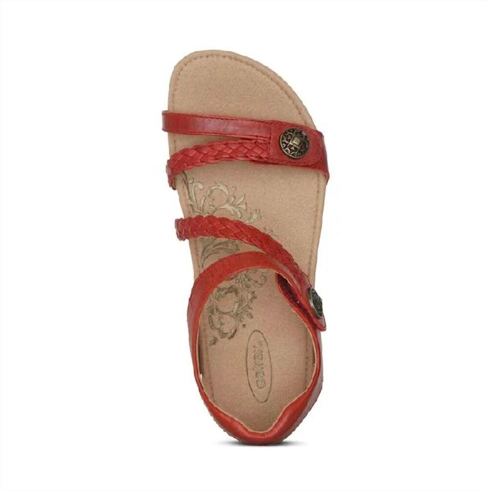 NEW AETREX women's jillian sandal in red